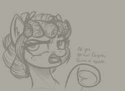 Size: 1113x814 | Tagged: safe, anonymous artist, cozy glow, female, filly, foal, g4, imported from derpibooru, pegasus, pony, rude, sketch, solo