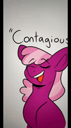 Size: 1080x1918 | Tagged: safe, artist:crookedbeetles, oc, alicorn, animated, big macintosh, cheerilee, earth pony, eyebrows, eyebrows visible through hair, female, filly, foal, g4, imported from derpibooru, mare, offspring, parent:big macintosh, parent:princess cadance, parents:cadmac, pony, princess cadance, sound, speech bubble, suddenly hands, vulgar, webm