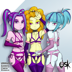 Size: 1500x1500 | Tagged: explicit, artist:oldskullkid, adagio dazzle, aria blaze, sonata dusk, banned from derpibooru, child, clothes, crotchless panties, equestria girls, female, human, imported from twibooru, lingerie, lolicon, nipples, nudity, panties, the dazzlings, thong, underage, underwear, young, younger