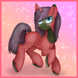 Size: 8000x8000 | Tagged: safe, artist:zekethemeekmoth, oc, abstract background, female, filly, foal, gradient background, horn, imported from derpibooru, oc only, passepartout, pony, solo, unicorn, unnamed oc