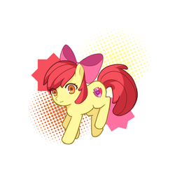 Size: 2000x2000 | Tagged: safe, artist:wujinxiagang, apple bloom, :3, abstract background, alternate version, bow, earth pony, female, filly, foal, full body, g4, hair bow, imported from derpibooru, pink bow, pony, smiling, solo, stars