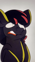 Size: 720x1280 | Tagged: safe, artist:crookedbeetles, apple bloom, pinkie pie, animated, apple bloom's bow, asphyxiation, bear, bow, creepy bloom, crying, earth pony, eye clipping through hair, eyebrows, eyebrows visible through hair, female, filly, flippy, foal, g4, hair bow, happy tree friends, imported from derpibooru, jumpscare, luna game, perfectly cut scream, pinkamena diane pie, pony, screaming, strangling, zalgo pie