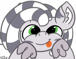Size: 3876x3000 | Tagged: safe, artist:pinkiepieislove, oc, oc:azaleamoon, :p, dreadlocks, female, filly, foal, imported from derpibooru, looking at you, oc only, solo, tongue out, zebra, zebra oc