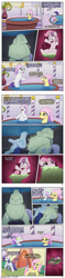 Size: 2894x12279 | Tagged: semi-grimdark, suggestive, artist:tatzlcatto, fluttershy, rarity, sweetie belle, comic:spa time (vore), abdominal bulge, belly, big belly, blushing, butt, chubby, comic, commission, digestion, female, filly, filly prey, flutterpred, foal, g4, horn, implied death, implied digestion, imported from derpibooru, mare, mare pred, pegasus, plot, pony, post-vore, scared, spa, stealth vore, stomach acid, sweetieprey, unicorn, unwilling prey, vore, weight gain