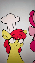 Size: 720x1280 | Tagged: safe, artist:crookedbeetles, apple bloom, pinkie pie, abuse, alligator, animal abuse, animated, chef's hat, earth pony, eye clipping through hair, eyebrows, eyebrows visible through hair, female, filly, foal, g4, gummy, gummybuse, hat, implied death, imported from derpibooru, male, mare, pony, sound, suddenly hands, webm, wizards with guns