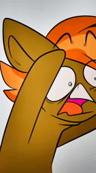 Size: 720x1280 | Tagged: safe, artist:crookedbeetles, button mash, animated, balding, colt, earth pony, eye clipping through hair, eyebrows, eyebrows visible through hair, foal, g4, hat, hoers, imported from derpibooru, male, mirror, perfectly cut scream, pony, propeller hat, sound, suddenly hands, suddenly hoers, teary eyes, webm