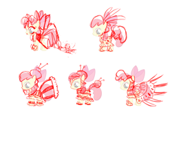 Size: 1000x817 | Tagged: safe, artist:robin mitchell, apple bloom, alternate clothes, clothes, concept art, earth pony, female, filly, foal, g4, garish, imported from derpibooru, lineart, my little pony: friendship is magic, official, production art, simple background, the show stoppers, white background