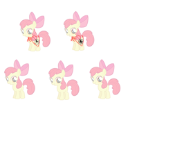 Size: 1000x914 | Tagged: safe, artist:robin mitchell, apple bloom, alternate design, concept art, cutie mark crusaders patch, earth pony, female, filly, foal, g4, imported from derpibooru, my little pony: friendship is magic, official, production art, simple background, stare master, white background