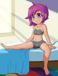 Size: 2000x2600 | Tagged: questionable, artist:fearingfun, scootaloo, banned from derpibooru, barefoot, belly button, cameltoe, feet, female, human, human coloration, humanized, imported from twibooru, lolicon, midriff, solo, solo female, underage