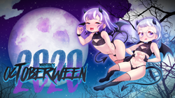 Size: 3840x2160 | Tagged: suggestive, artist:born-to-die, diamond tiara, silver spoon, banned from derpibooru, child, clothes, costume, halloween, halloween costume, holiday, human, humanized, imported from twibooru, lolicon, panties, underage, underwear, young