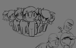 Size: 1236x786 | Tagged: safe, artist:madragon, oc, oc:anon, oc:anon-mare, oc:filly anon, female, filly, foal, gray background, imported from derpibooru, oc only, pony, simple background, sketch, sketch dump