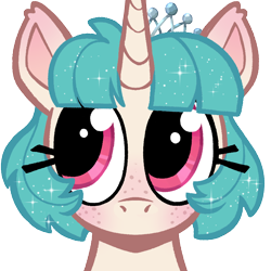 Size: 768x768 | Tagged: safe, artist:furufoo, oc, oc:wind chime (idadeerz), alicorn, big eyes, blushing, bust, commission, crown, cute, diamond tiara's tiara, emotes, female, filly, foal, freckles, imported from derpibooru, innocent, jewelry, looking sideways, oc only, pony, portrait, regalia, silly, simple background, solo, tiara, transparent background, ych result