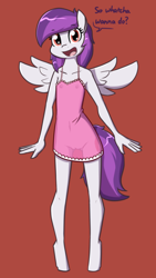 Size: 567x1002 | Tagged: explicit, artist:whatsapokemon, oc, oc:scribble, anthro, anthro oc, banned from derpibooru, breasts, clothes, delicious flat chest, female, imported from twibooru, lolicon, looking at you, nudity, oc only, pegasus, pegasus oc, underage, vulva, wings, young, younger