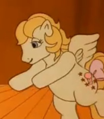 Size: 210x240 | Tagged: safe, baby, baby lofty, baby loftybetes, baby pony, bipedal, bright lights, cropped, cute, female, filly, foal, g1, imported from derpibooru, my little pony 'n friends, pegasus, pony, screencap, solo