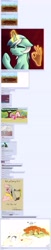 Size: 1894x9256 | Tagged: safe, artist:bitter-knitter, artist:neuro, pinkie pie, rainbow dash, oc, oc:anon, /mlp/, 4chan, chocolate, chocolate milk, chocolate rain, cloud, cotton candy, cotton candy cloud, discord, draconequus, earth pony, edit, edited screencap, episode needed, female, filly, filly pinkie pie, foal, food, g4, guardsmare, horn, imported from derpibooru, left turn at albuquerque, lyra heartstrings, mare, milk, open mouth, pegasus, pony, rain, royal guard, screencap, unicorn, younger