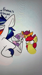Size: 720x1280 | Tagged: safe, artist:crookedbeetles, apple bloom, scootaloo, shining armor, spike, sweetie belle, animated, apple bloom's bow, big macintosh, bow, cutie mark crusaders, dragon, earth pony, eye clipping through hair, eyebrows, eyebrows visible through hair, female, filly, foal, g4, hair bow, horn, imported from derpibooru, lying down, male, pegasus, pony, prone, sitting, sound, stallion, television, unicorn, watching tv, webm, wingless spike, yoke