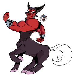 Size: 1200x1234 | Tagged: safe, artist:goopyvvn, centaur, cozy glow, duo, duo male and female, female, filly, flexing, flying, foal, g4, hooves, imported from derpibooru, looking at you, lord tirek, male, my little pony: friendship is magic, pegasus, pony, raised hoof, simple background, smiling, smiling at you, taur