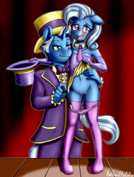 Size: 850x1117 | Tagged: explicit, artist:anibaruthecat, anthro, banned from derpibooru, blushing, breasts, clothes, delicious flat chest, embarrassed, father and child, father and daughter, female, imported from twibooru, incest, jack pot, jackxie, lolicon, male, molestation, nudity, panties, panties pulled down, personal space invasion, shipping, straight, trixie, underage, underwear, vulva, young, younger