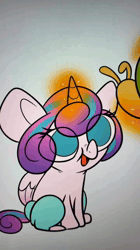 Size: 720x1280 | Tagged: safe, artist:crookedbeetles, princess flurry heart, alicorn, animated, bed, ear rape, eye clipping through hair, eyebrows, eyebrows visible through hair, female, filly, foal, g4, horn, imported from derpibooru, king sombra, magic, male, pony, screaming, snail, sound, stallion, telekinesis, toy, unicorn, vulgar, webm, whammy