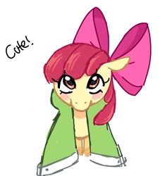 Size: 1032x1104 | Tagged: safe, artist:pyromaneiac, apple bloom, oc, oc:anon, canon, disembodied hand, earth pony, female, filly, foal, g4, hand, imported from derpibooru, petting