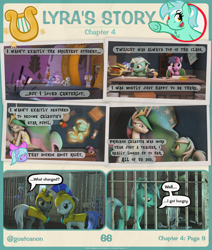 Size: 3180x3749 | Tagged: safe, artist:goatcanon, princess celestia, twilight sparkle, oc, oc:general dust, oc:general strawcream, comic:lyra's story, 3d, apple, bone, book, chibi, cloudchaser, comic, dialogue, female, filly, flashback, flitter, foal, food, g4, game boy, game boy advance, guardian angel (g4), imported from derpibooru, imprisoned, jail, levitation, lyra heartstrings, magic, minuette, nintendo, princess celestia's school for gifted unicorns, royal guard, skeleton, source filmmaker, telekinesis, text, twinkleshine, video game console, younger