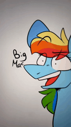 Size: 720x1280 | Tagged: safe, artist:crookedbeetles, apple bloom, rainbow dash, animated, big macintosh, clothes, crossdressing, dress, earth pony, eye clipping through hair, eyebrows, eyebrows visible through hair, female, filly, foal, g4, imported from derpibooru, male, mare, orchard blossom, pegasus, pony, sound, stallion, sweat, sweating profusely, trio, webm