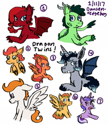 Size: 2550x2999 | Tagged: safe, artist:dansenhedgehog, oc, oc:autumn breeze, oc:cheddar sprinkles, oc:emerald shine, oc:fire ruby, oc:prince midnight, oc:prince solaris, oc:princess amethyst, oc:wind chaser, alicorn, alicorn oc, bat pony, bat pony alicorn, bat pony alicorn oc, bat pony oc, bat wings, colt, dracony, ethereal mane, female, filly, floppy ears, foal, freckles, heterochromia, horn, horns, hybrid, imported from derpibooru, interspecies offspring, male, oc only, offspring, parent:big macintosh, parent:cheese sandwich, parent:fluttershy, parent:night guard, parent:oc:nova burst, parent:pinkie pie, parent:princess cadance, parent:princess celestia, parent:princess luna, parent:rainbow dash, parent:rarity, parent:royal guard, parent:shining armor, parent:soarin', parent:spike, parents:canon x oc, parents:cheesepie, parents:fluttermac, parents:guardlestia, parents:guardluna, parents:shiningcadance, parents:soarindash, parents:sparity, pegasus, pegasus oc, pony, starry mane, tooth gap, unicorn, unicorn oc, wings