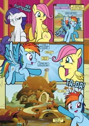 Size: 1920x2715 | Tagged: safe, artist:alexdti, fluttershy, rainbow dash, rarity, comic:how we met, comic, female, filly, filly rainbow dash, filly rarity, floppy ears, fluttershy's cottage, foal, g4, imported from derpibooru, pony, quadrupedal, younger
