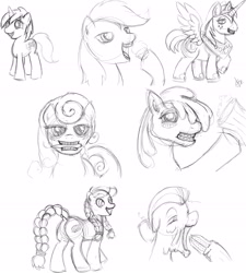 Size: 4025x4467 | Tagged: safe, artist:bees, alicorn, alicornified, berry punch, big macintosh, braces, butt, carrot, carrot top, crown, dinky hooves, drawthread, earth pony, false teeth, female, filly, foal, food, g4, golden harvest, granny smith, grin, hoof shoes, horn, imported from derpibooru, jewelry, male, mare, mouth hold, muffin, mug, open mouth, pegasus, plot, pony, race swap, raised hoof, regalia, requested art, signature, sketch, sketch dump, smiling, spread wings, stallion, unicorn, wings, young granny smith, younger