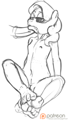 Size: 1137x2000 | Tagged: explicit, artist:smudge proof, diamond tiara, anthro, banned from derpibooru, barefoot, blowjob, breasts, cum, delicious flat chest, feet, female, fetish, foot fetish, footjob, imported from twibooru, lolicon, monochrome, nipples, nudity, oral, patreon, patreon logo, penis, plantigrade anthro, sex, sketch, smothering, underage