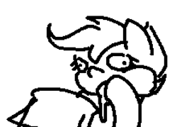 Size: 880x631 | Tagged: safe, artist:ossilia flawol, scootaloo, bucket, digital art, eating, eating sand, female, filly, foal, g4, imported from derpibooru, monochrome, ms paint, pony, sand, sandaloo, simple background, solo