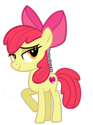 Size: 1195x1605 | Tagged: safe, artist:sharkstallion13, apple bloom, earth pony, female, filly, foal, g4, imported from derpibooru, lidded eyes, my little pony: friendship is magic, older, older apple bloom, pony, signature, simple background, smiling, smirk, teenage apple bloom, teenager, transparent background