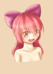 Size: 2480x3507 | Tagged: suggestive, artist:dyoung, apple bloom, banned from derpibooru, bust, female, filly, human, humanized, imported from twibooru, lolicon, pixiv, smiling, solo, underage