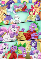 Size: 1024x1448 | Tagged: explicit, artist:bbmbbf, apple bloom, applejack, rarity, scootaloo, spike, sweetie belle, comic:also rarity, anthro, banned from derpibooru, bisexual, blowjob, comic, cum, cumming, equestria untamed, facial, female, imported from twibooru, lesbian, lolicon, male, nipples, nudealoo, nudity, oral, palcomix, penis, scootabloom, sex, shipping, shotacon, sparibelle, sparity, spikebelle, straight, underage