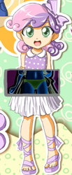 Size: 258x629 | Tagged: suggestive, sweetie belle, /mlp/, banned from derpibooru, belly button, clothes, dress, edit, female, gown, human, humanized, imported from twibooru, lolicon, panties, solo, solo female, underage, underwear, x-ray