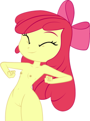 Size: 1506x2038 | Tagged: explicit, apple bloom, apple bloom's bow, banned from derpibooru, bow, breasts, delicious flat chest, edit, equestria girls, female, hair bow, imported from twibooru, lolicon, nipples, nude edit, nudity, rule breaker, simple background, small breasts, solo, transparent background, underage, vulva