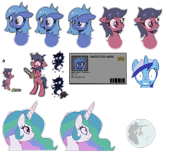 Size: 3241x2847 | Tagged: semi-grimdark, artist:marethief, princess celestia, oc, oc:cricket blueballs, oc:filly anon, oc:thicket, anon fucking dies: the video game, belly, belly button, bust, butt, chainsaw, decapitated, female, filly, foal, g4, imported from derpibooru, knife, mare in the moon, minuette, moon, plot, plushie, pony, screamer, severed head, sex offender