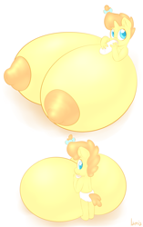 Size: 1661x2645 | Tagged: questionable, artist:lamia, anthro, babycon, banned from derpibooru, big breasts, big nipples, bottle, bow, breasts, breasts on floor, busty pumpkin cake, diaper, female, huge breasts, imported from twibooru, impossibly large breasts, lamia did it again, lolicon, nipples, nudity, oppai loli, pumpkin cake, solo, solo female, underage