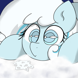 Size: 984x984 | Tagged: safe, artist:harpony, oc, oc:snowdrop, cloud, derpibooru exclusive, female, filly, foal, imported from derpibooru, oc only, on a cloud, pegasus, pony, solo