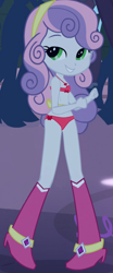 Size: 750x1795 | Tagged: suggestive, sweetie belle, banned from derpibooru, bra, clothes, edit, edited screencap, equestria girls, female, imported from twibooru, lolicon, panties, ribbon, screencap, solo, solo female, underage, underwear, underwear edit