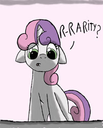 Size: 1024x1265 | Tagged: safe, artist:noi-zee, sweetie belle, 2015, fanart, female, filly, foal, g4, horn, implied rarity, imported from derpibooru, perspective, pony, solo, talking, unicorn