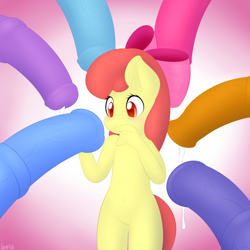 Size: 1000x1000 | Tagged: explicit, artist:lamia, apple bloom, applejack, pinkie pie, rainbow dash, rarity, twilight sparkle, anthro, banned from derpibooru, blushing, cum, dicks everywhere, futa, futa applejack, futa pinkie pie, futa rainbow dash, futa rarity, futa trixie, futa twilight sparkle, horsecock, imported from twibooru, intersex, lamia did it again, lolicon, nudity, penis, trixie, underage