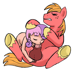 Size: 945x945 | Tagged: explicit, artist:megasweet, sweetie belle, anal, anal fingering, banned from derpibooru, big mcintosh, blowjob, color, color edit, colored, edit, female, fingering, human, human coloration, human on pony action, humanized, imported from twibooru, interspecies, lolicon, male, monochrome, nudity, oral, penis, pony, sex, shipping, straight, sweetiemac, underage