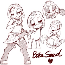 Size: 1280x1280 | Tagged: explicit, artist:florecentmoo, babs seed, anthro, balls, banned from derpibooru, breast grab, breasts, clothes, fishnets, foalcon, futa, futa babs seed, grope, horsecock, imported from twibooru, intersex, lolicon, monochrome, nudity, panties, penis, pony, solo, solo futa, stockings, thigh highs, underage, underwear