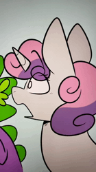 Size: 720x1280 | Tagged: safe, artist:crookedbeetles, applejack, rarity, spike, sweetie belle, animated, applejack's hat, book, cowboy hat, dragon, earth pony, eye clipping through hair, eyebrows, eyebrows visible through hair, female, filly, foal, g4, group, hat, horn, imported from derpibooru, jealous, lesbian, male, mare, pony, quartet, ship:rarijack, shipping, siblings, sisters, sound, unicorn, webm, wingless spike