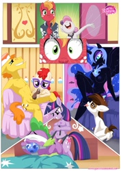 Size: 1024x1447 | Tagged: explicit, artist:bbmbbf, princess luna, spike, sweetie belle, twilight sparkle, comic:be my special somepony, anal insertion, anthro, banned from derpibooru, bare chest, barefoot, be my special somepony, big mcintosh, bondage, breasts, carrot cake, comic, equestria untamed, feet, female, female on male, femdom, fetish, foot fetish, foot worship, glasses, imported from twibooru, licking, licking foot, lolicon, lunapip, male, nightmare moon, nipples, nudity, palcomix, pegging, pipsqueak, plantigrade anthro, shipping, shotacon, straight, strapon, twidom, twispike, twist, underage