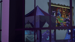 Size: 1920x1080 | Tagged: suggestive, artist:liker5492, princess luna, 3d, alicorn, angry, animated, children, colt, evil, female, filly, foal, funny, g4, imported from derpibooru, kids, laughing, male, mare, meme, night, parody, pestering, pony, princess, provocation, run, smiling, snow, snowball, source filmmaker, stallion, webm, window
