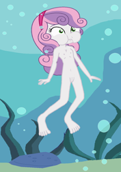 Size: 888x1256 | Tagged: explicit, artist:egskinnydippers101, sweetie belle, aquaphilia, banned from derpibooru, barefoot, breasts, bubble, cute, edit, equestria girls, equestria girls interpretation, feet, fetish, holding breath, imported from twibooru, lolicon, ms paint, nipples, nudity, ocean, pedophilia, puffy cheeks, scene interpretation, surf and/or turf, toes, underage, underwater, vulva