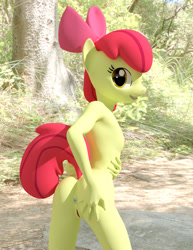 Size: 2000x2588 | Tagged: explicit, artist:littlefisky, apple bloom, 3d, anthro, banned from derpibooru, female, imported from twibooru, lolicon, nudity, showing off, solo, solo female, spreading, underage