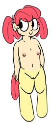 Size: 236x556 | Tagged: explicit, artist:heretichesh, editor:color anon, oc, oc:peach, banned from derpibooru, breasts, edit, imported from twibooru, lolicon, nudity, oc only, offspring, parent:apple bloom, satyr, simple background, transparent background, underage, vagina